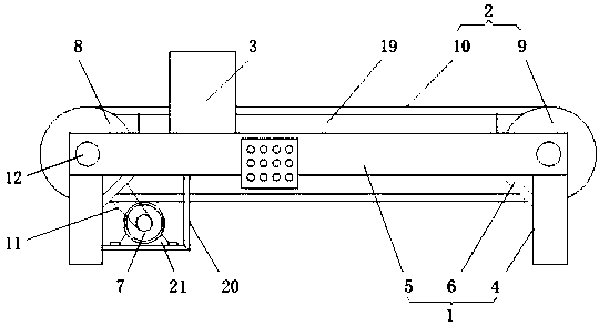 Width-adjustable transfer belt for bearing production