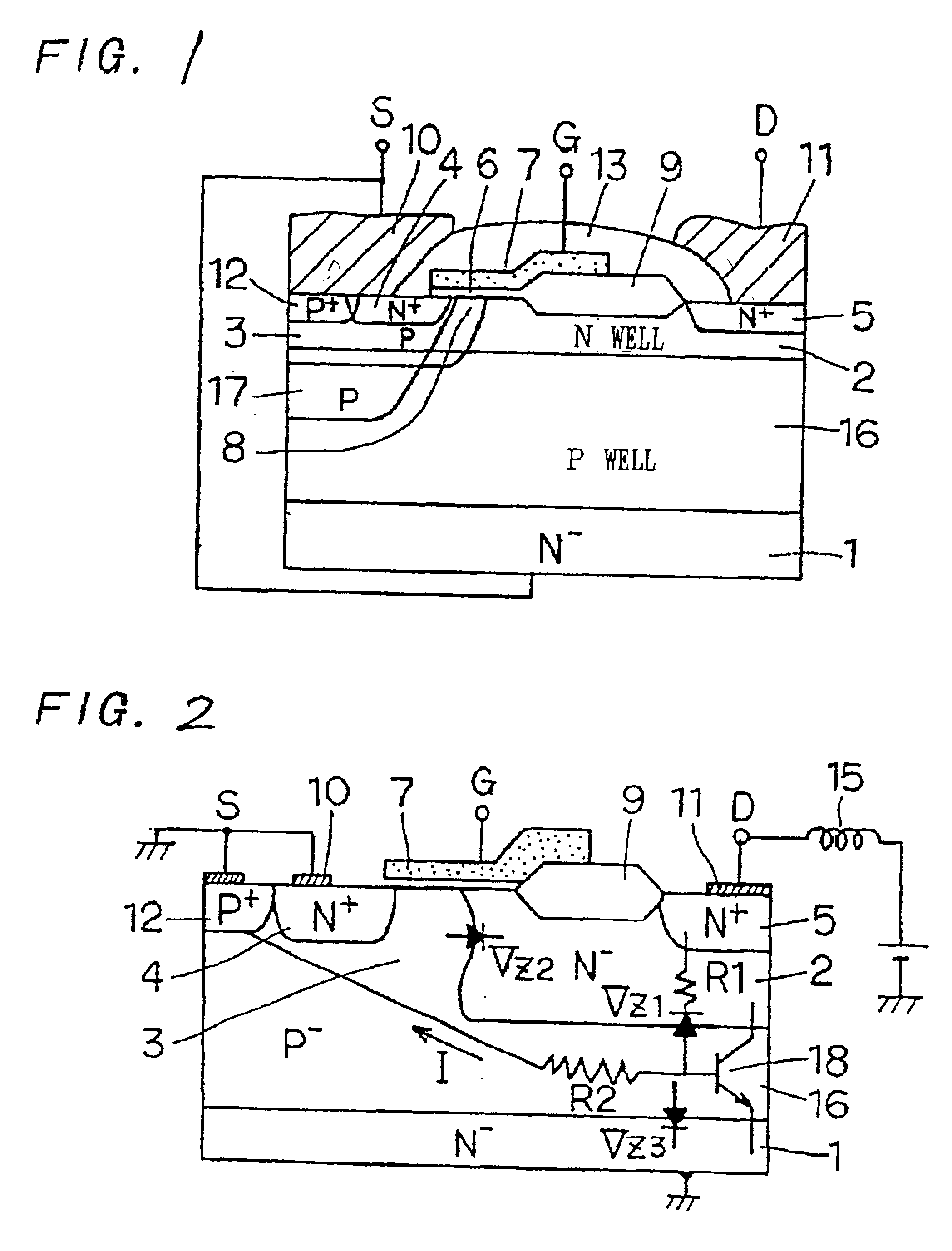 Power MOS transistor for absorbing surge current