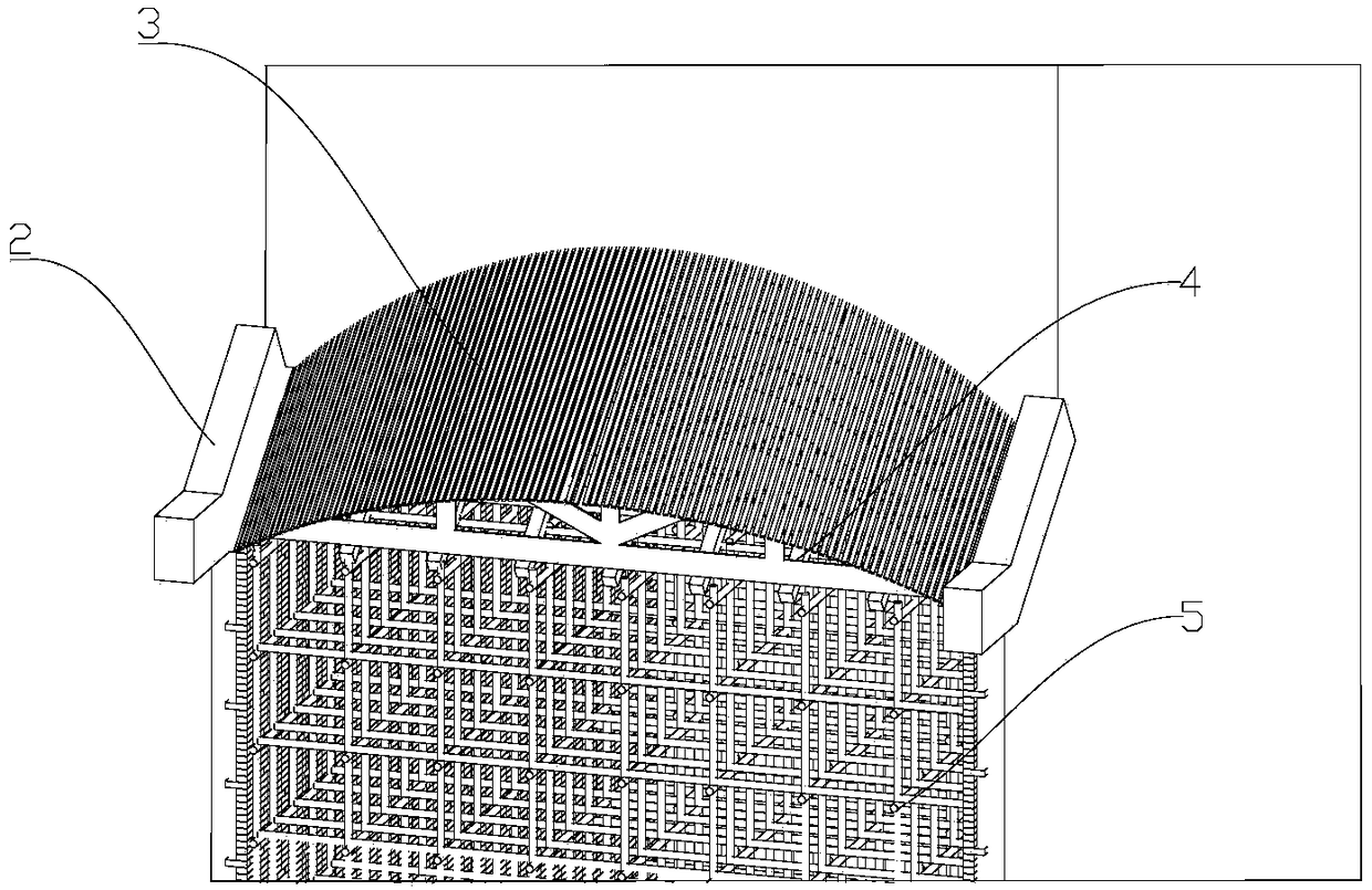Form erecting structure and method for concrete pouring of oblique arch surface structure
