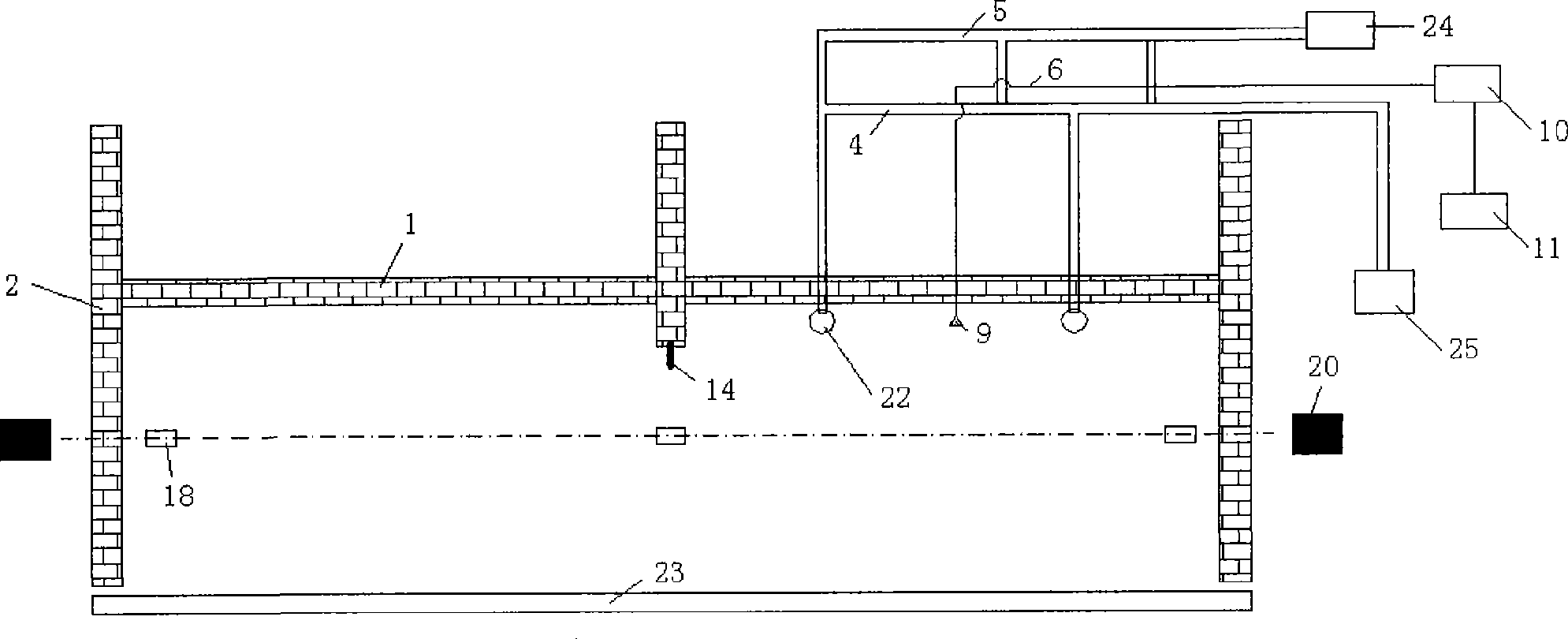 Fire-resisting test apparatus with double-layer double-span frame structure and its implementing method