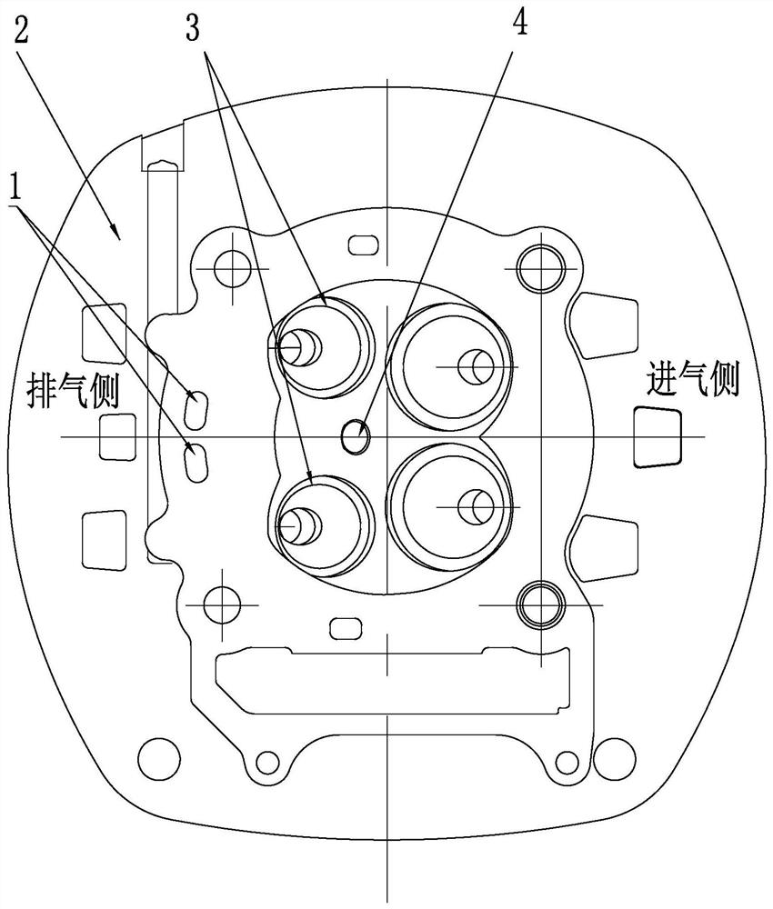 A motorcycle engine cylinder head with valve seat cooling oil passage