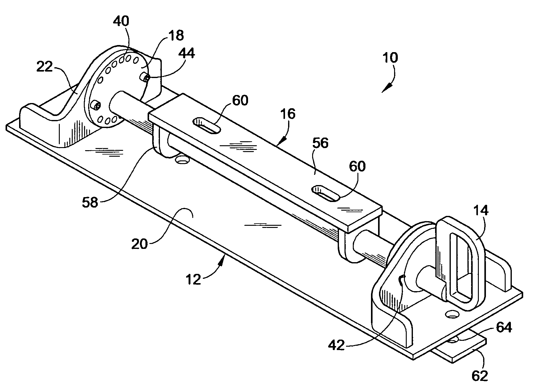 Adjustable motorcycle securing device