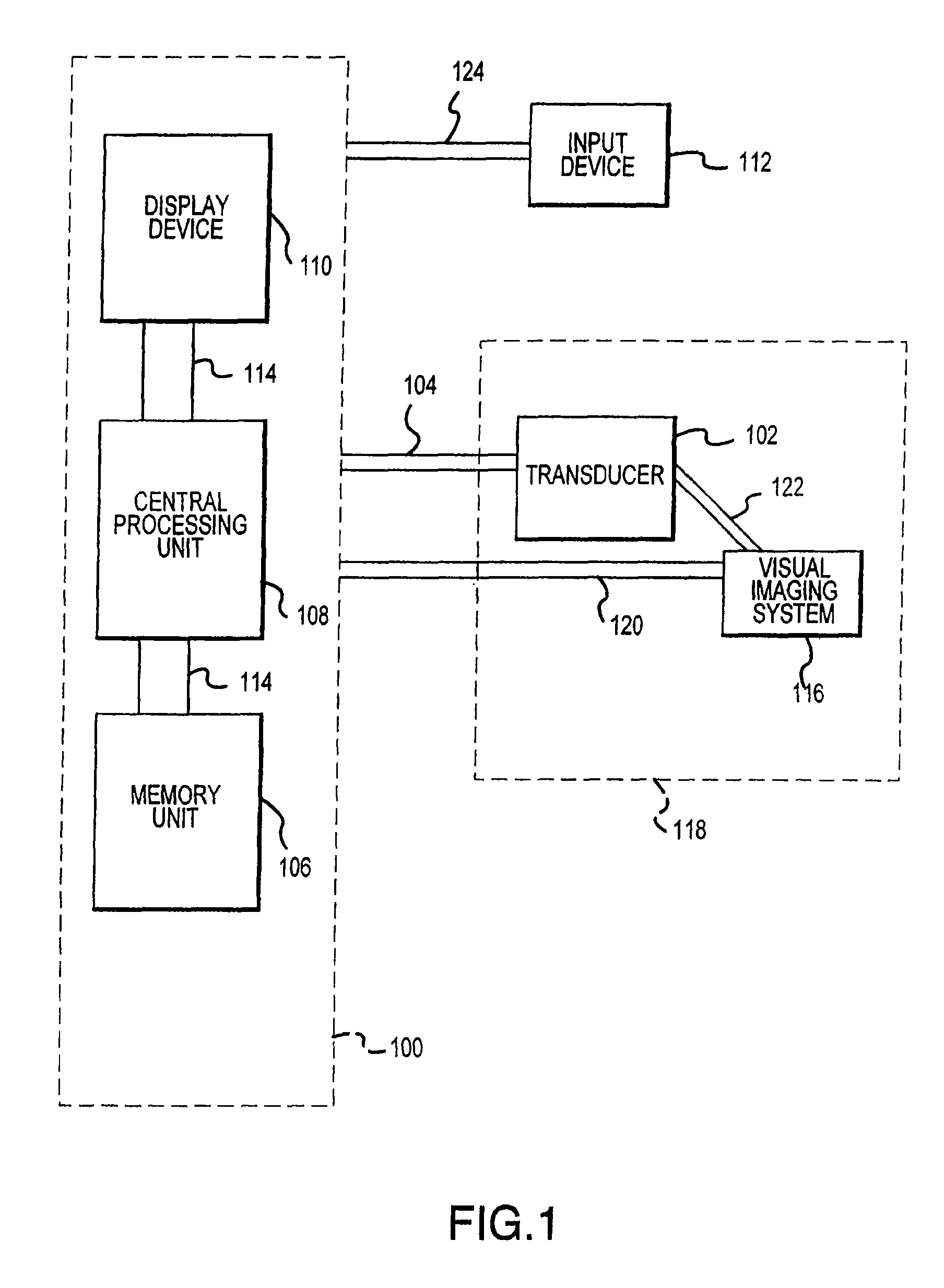 Visual imaging system for ultrasonic probe