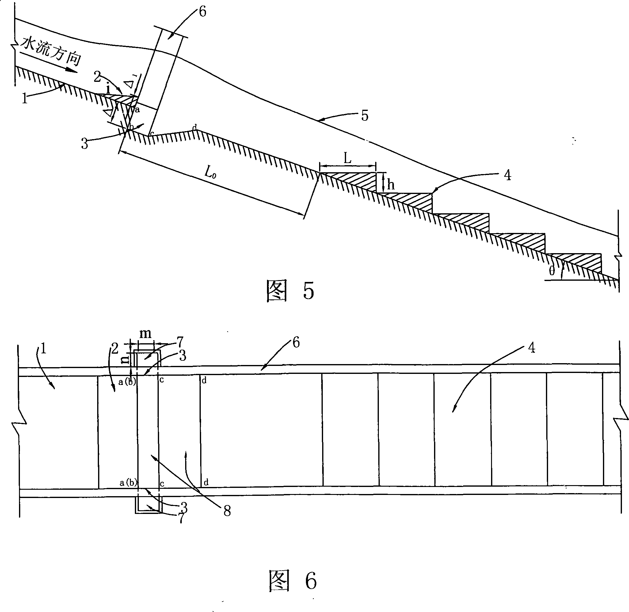 Ladder energy dissipater with doped gas device preposed