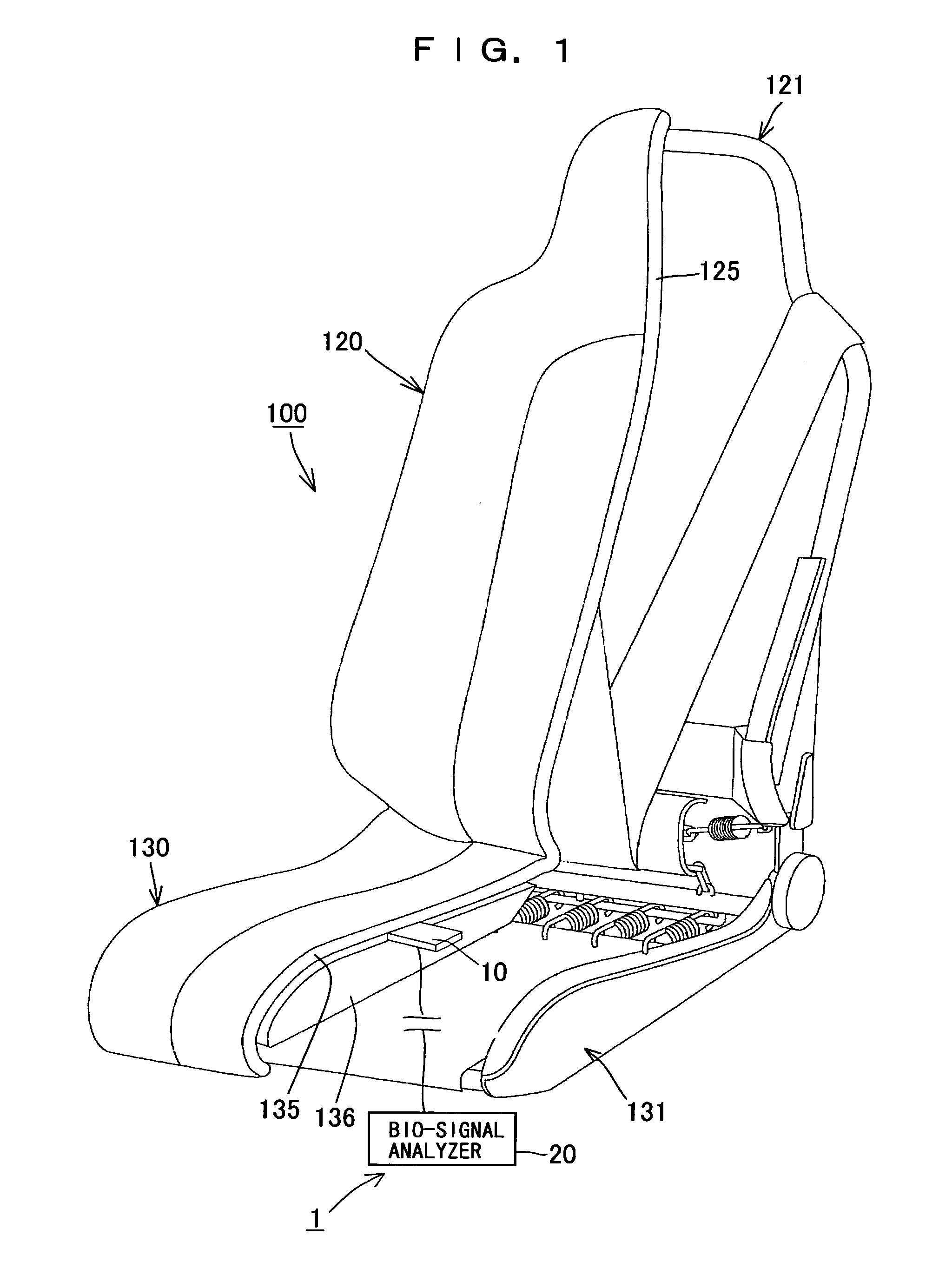 Device for determining kind of load on seat, seat, and bio-signal detector