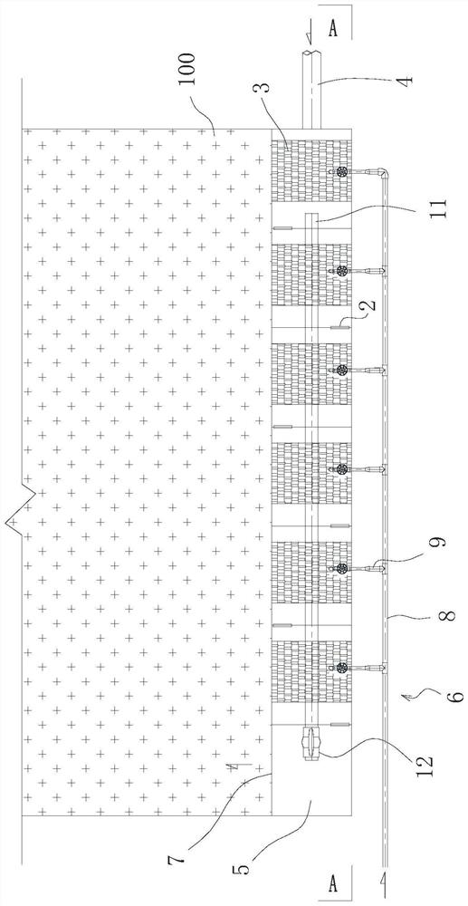 Device for improving, transforming and intensifying phosphorus removal of rural domestic sewage by using iron shavings