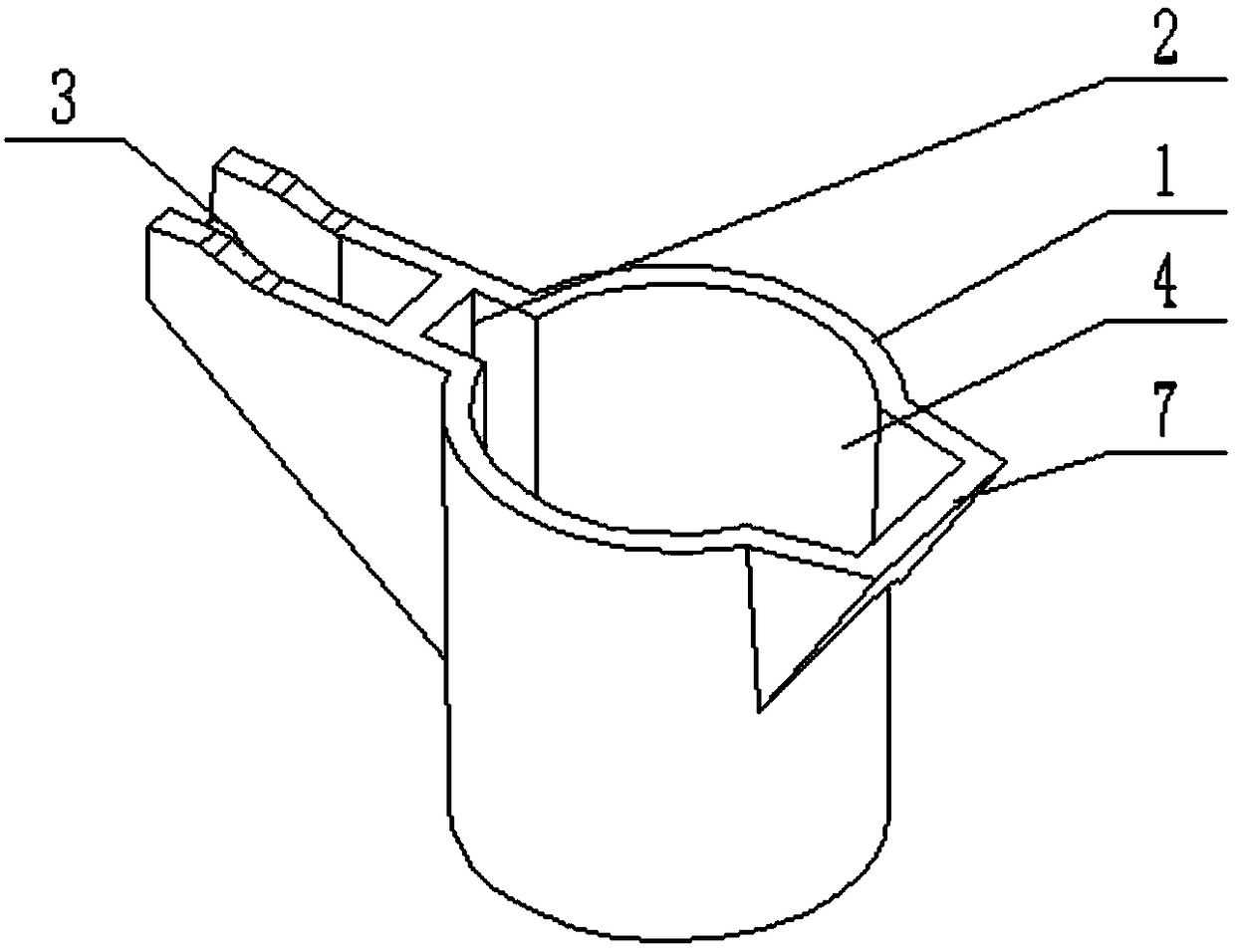 Pouring ladle beneficial to slag blocking