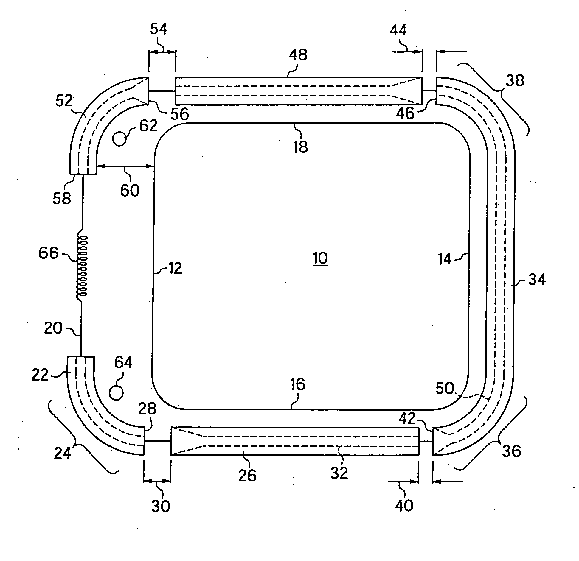 Wide aperture wire tracking with partition