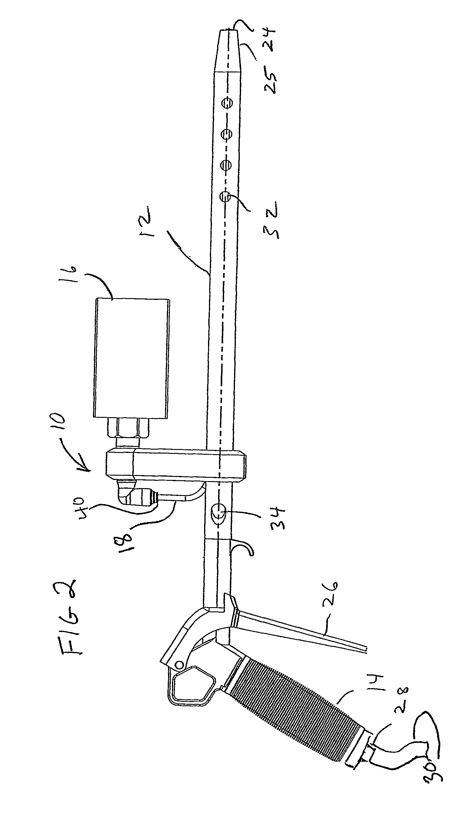 Inflation probe device with measurement of inflation pressure