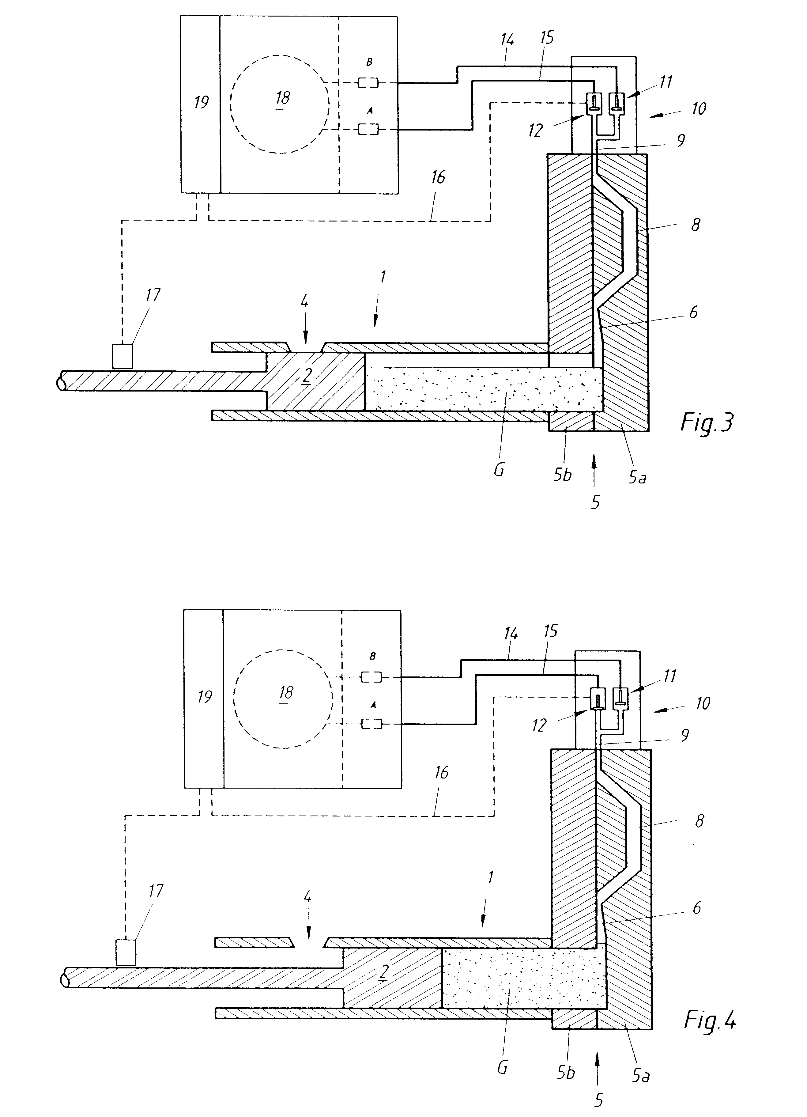 Method and apparatus for venting a diecasting mould of a diecasing machine