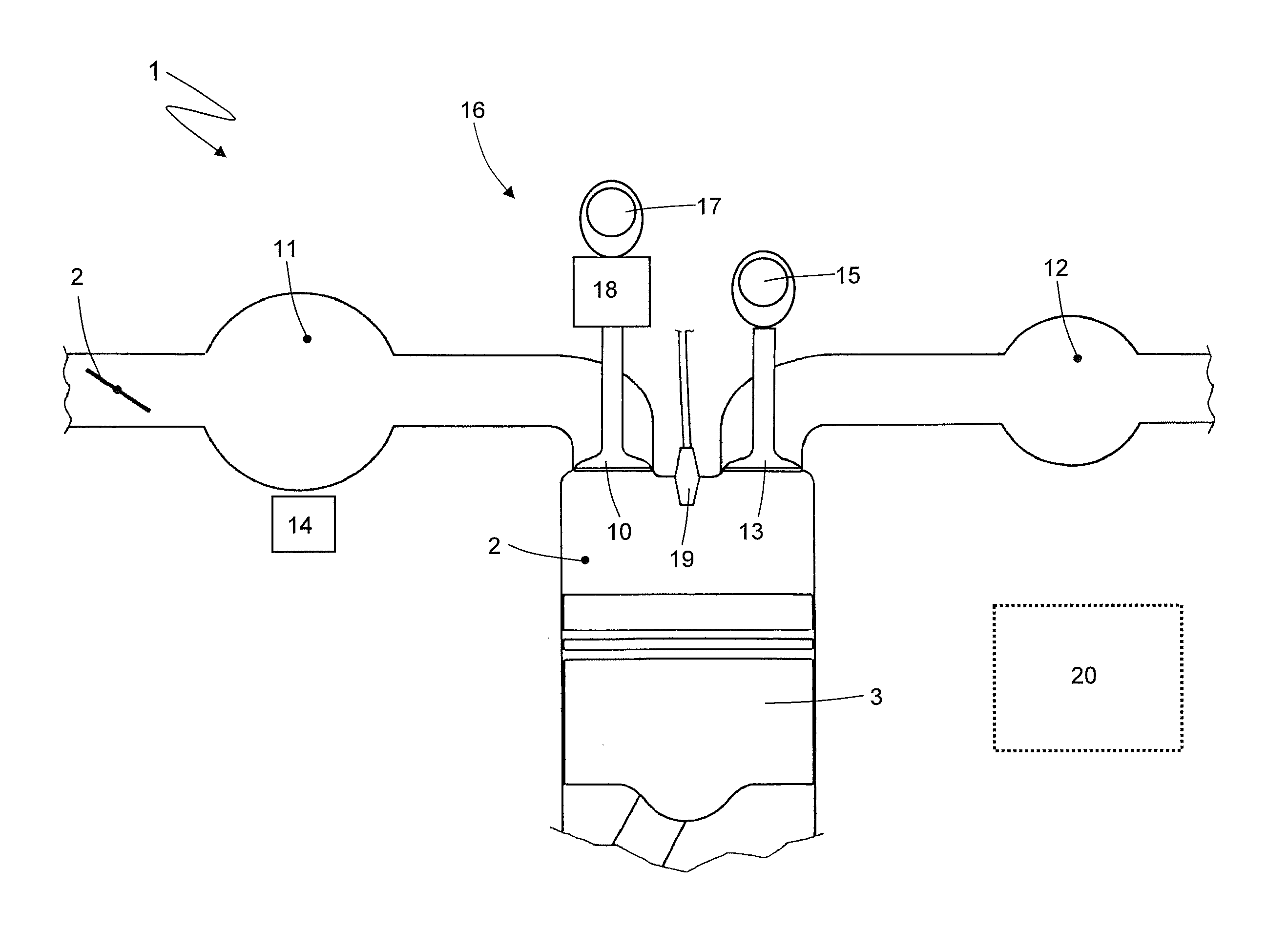 Method of determining opening of an internal combustion engine intake valve