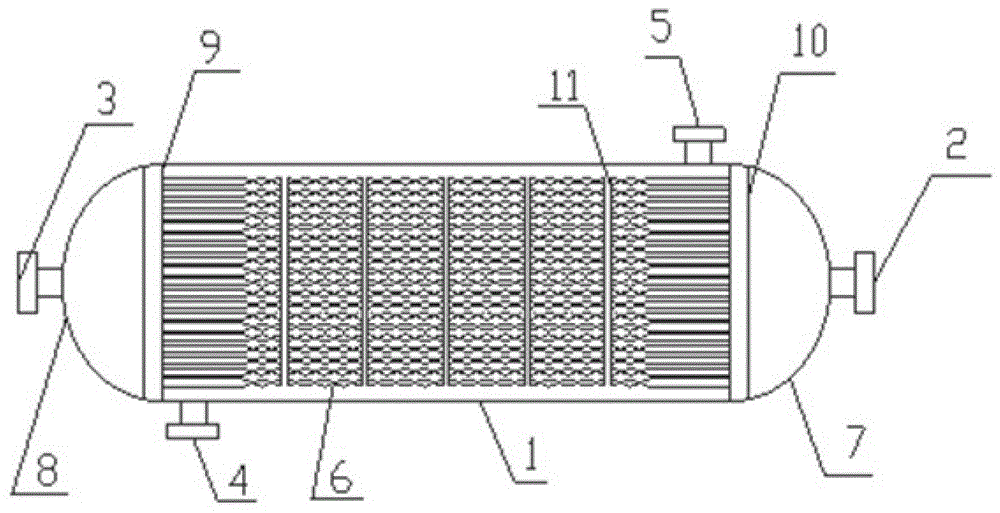 A shell and tube heat exchanger