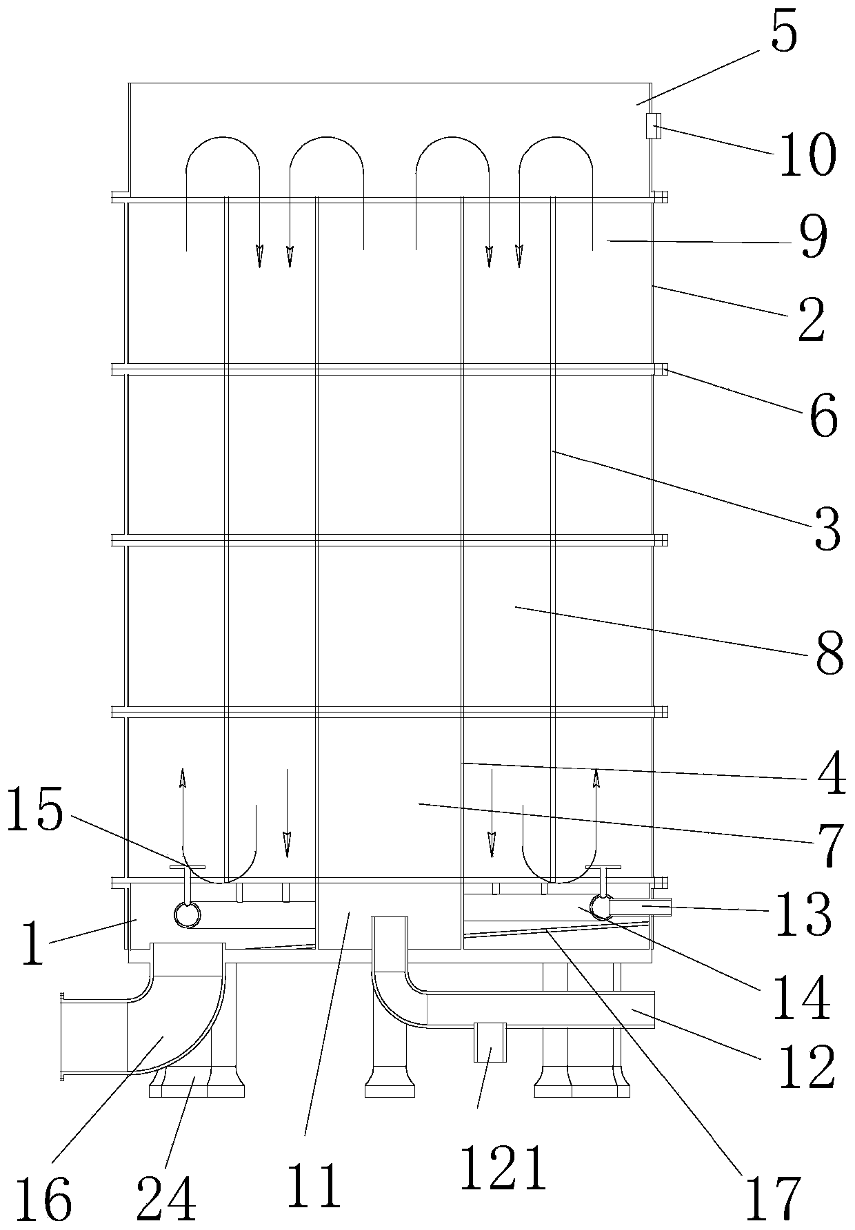 Split modular biological fluidized composite reactor for sewage treatment