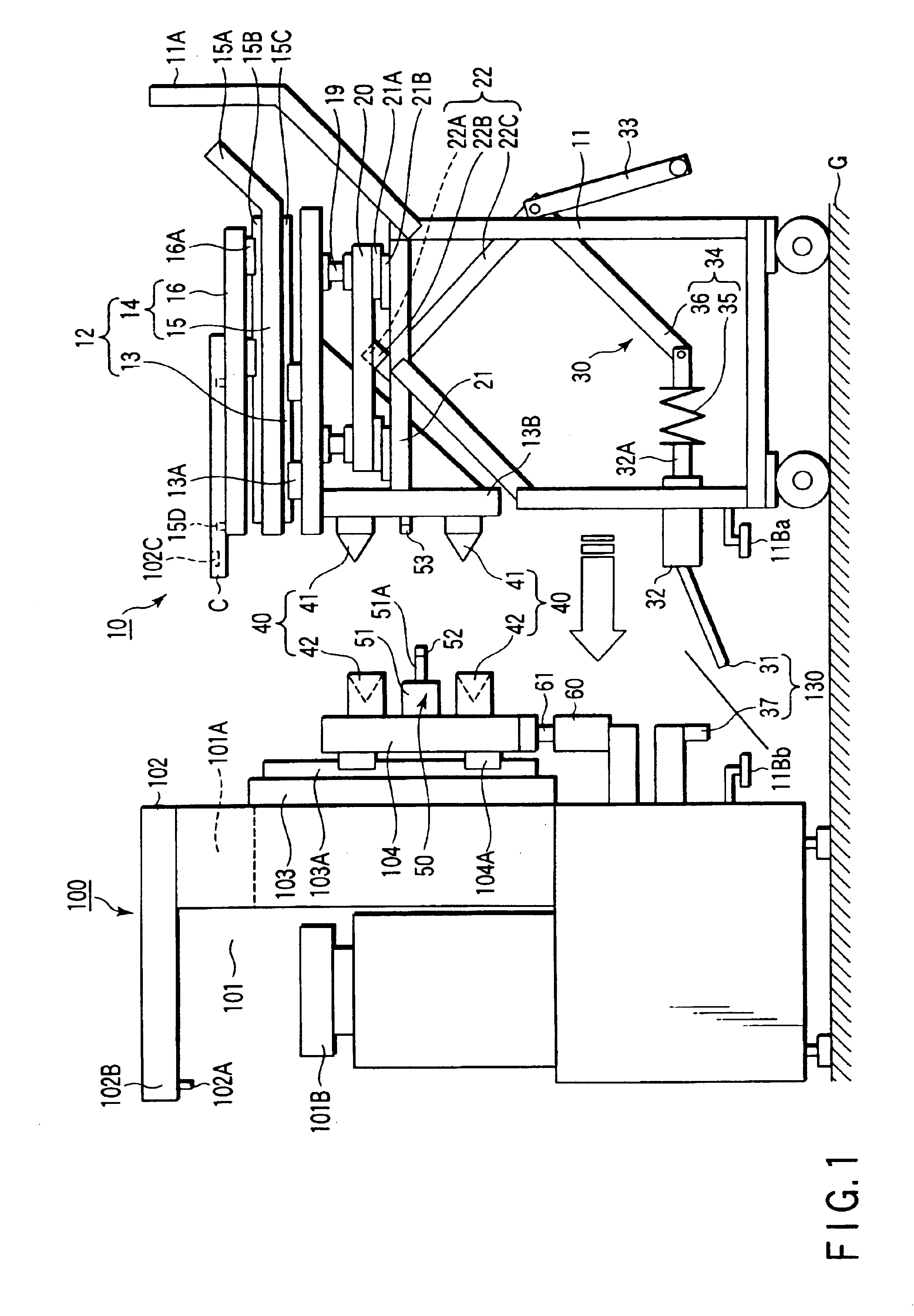 Transporting mechanism, movable probe card transporting apparatus using transporting mechanism, and prober