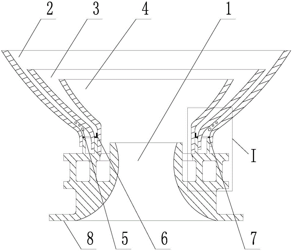 A brazing method for the head assembly of a flame cylinder