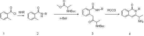 Synthesis of 3-(1-aminoethyl)-2-cyclobutyl-2-hydro-isoquinolin-1-one compound