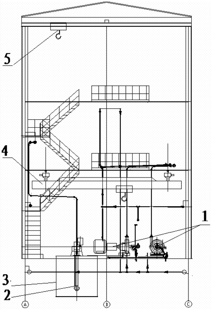 Large/complex underground pump room configuration method and application