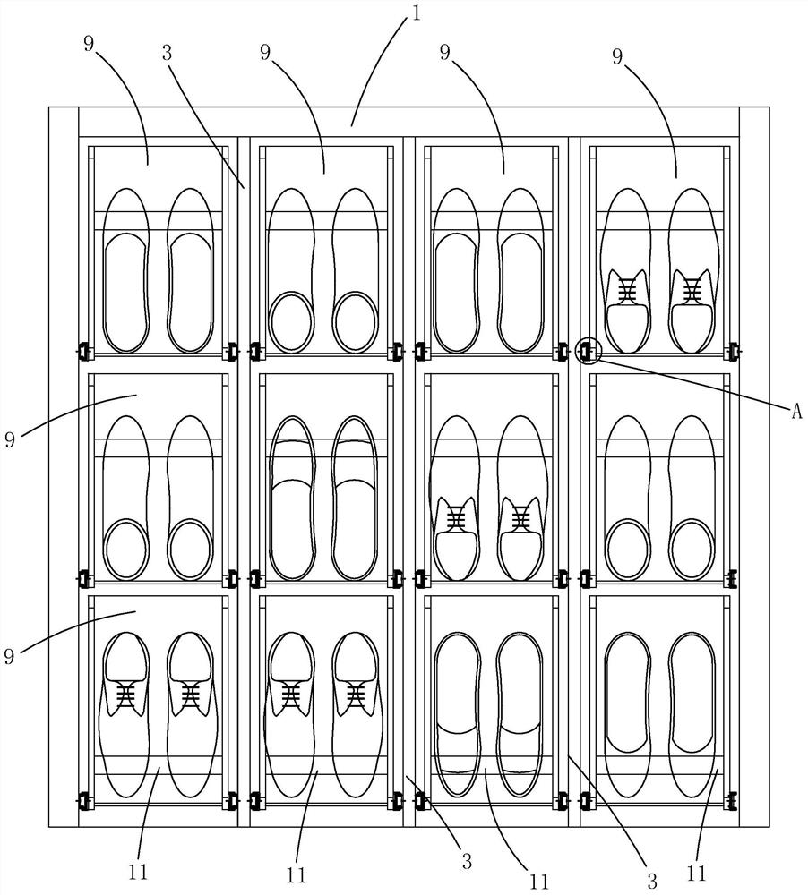 Shoe cabinet with telescopic folding function laminates