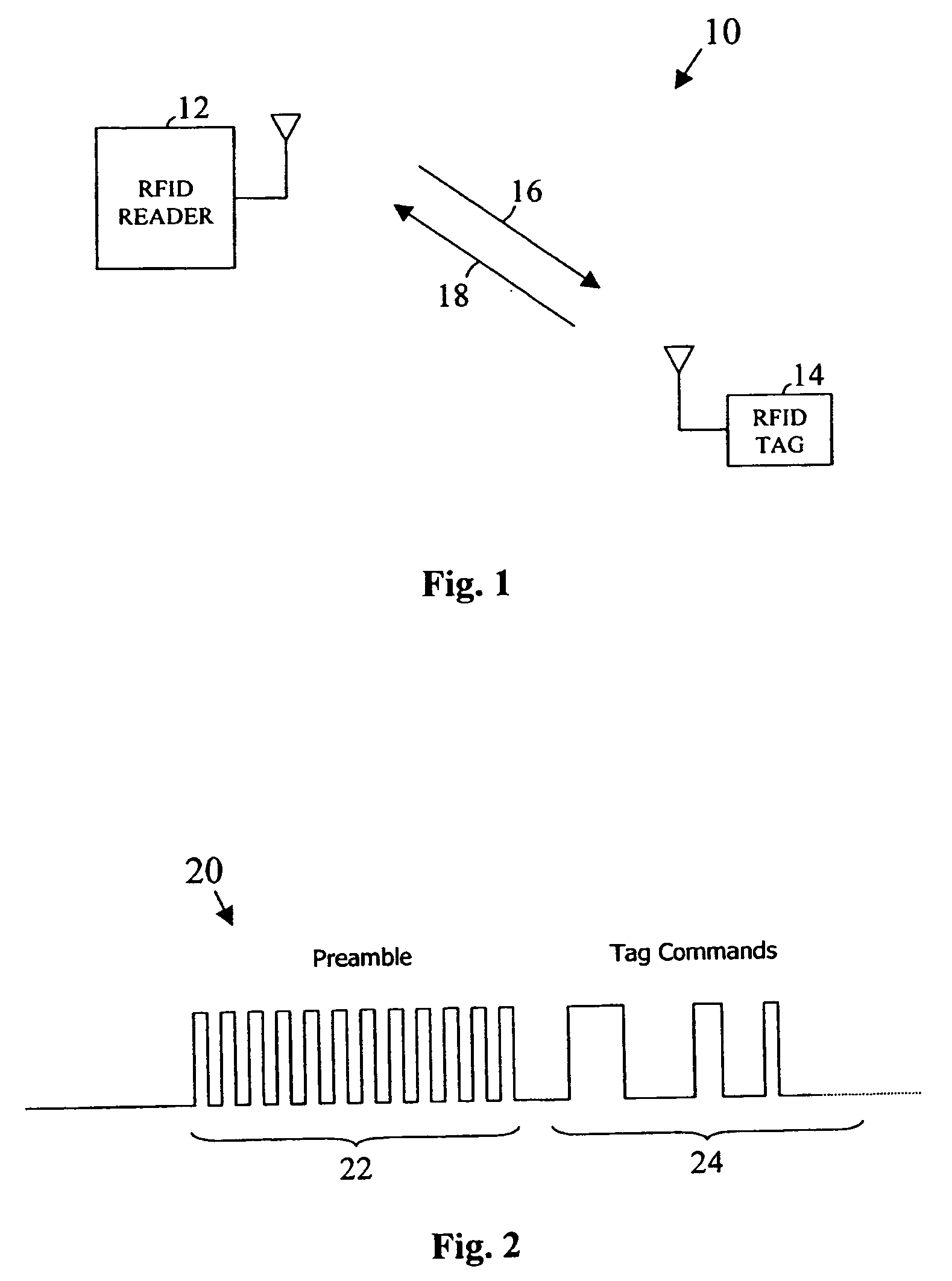 RFID tag with separate transmit and receive clocks and related method