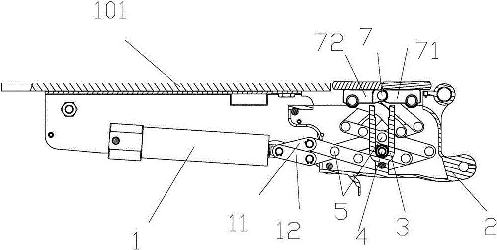 Waist bridge structure and operating table thereof