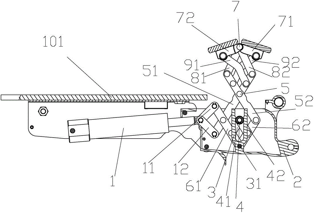 Waist bridge structure and operating table thereof