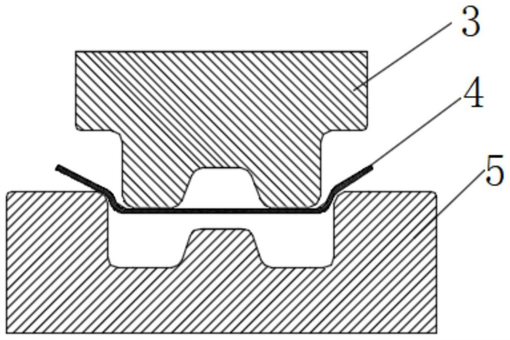 Forming method of sheet metal component with composite characteristics of bulge rib and groove