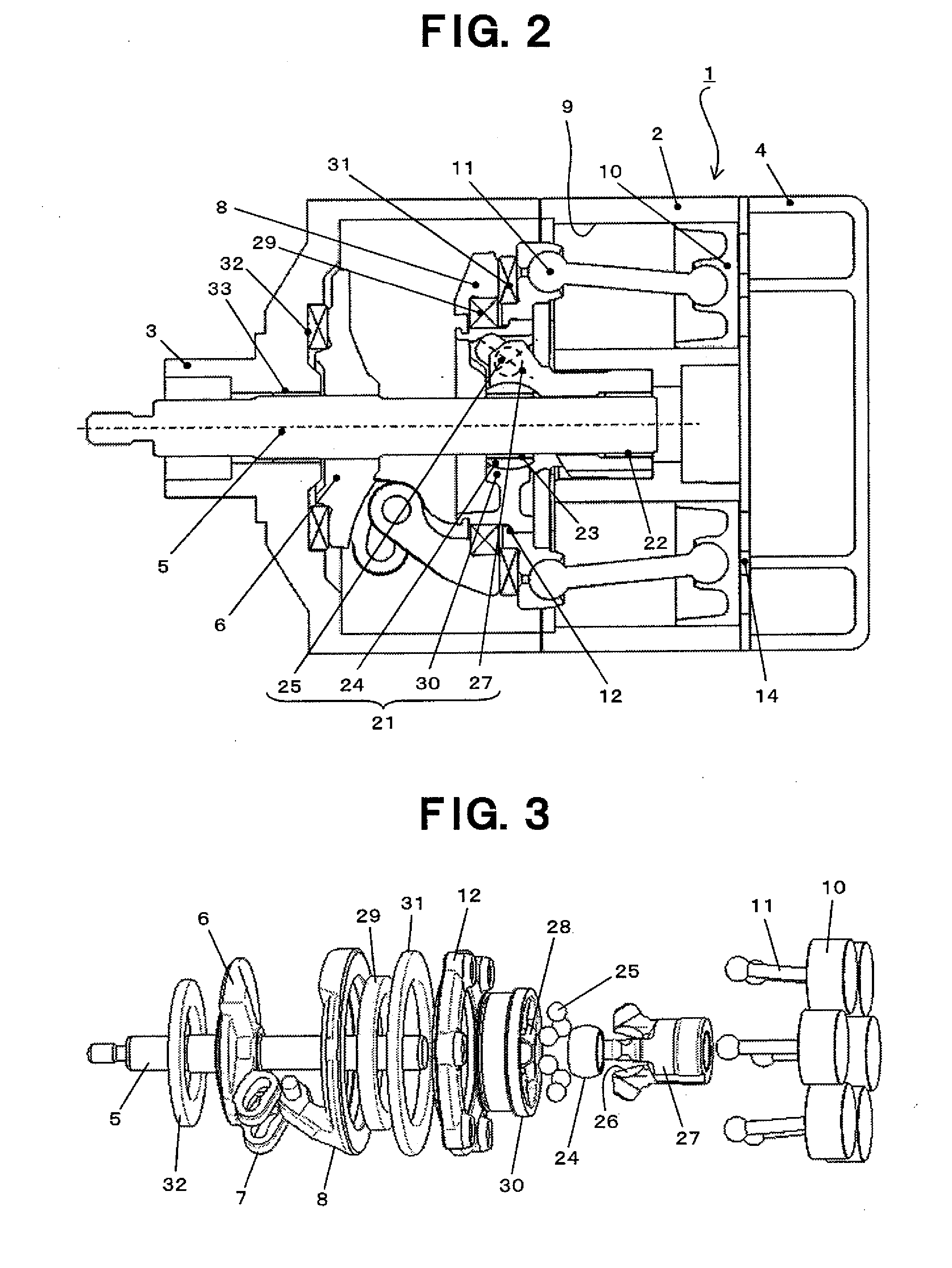 Wobble Plate-Type Variable Displacement Compressor
