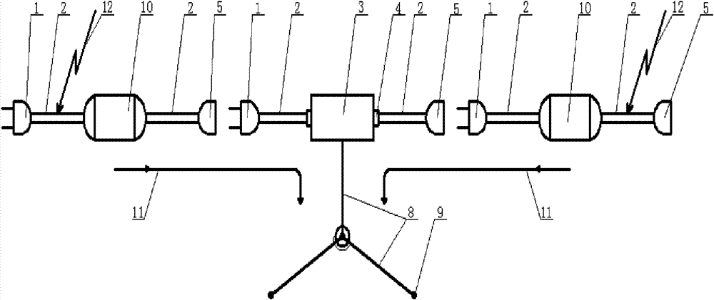 Lightning protection device for data transmission cable of remote sensing digital seismograph