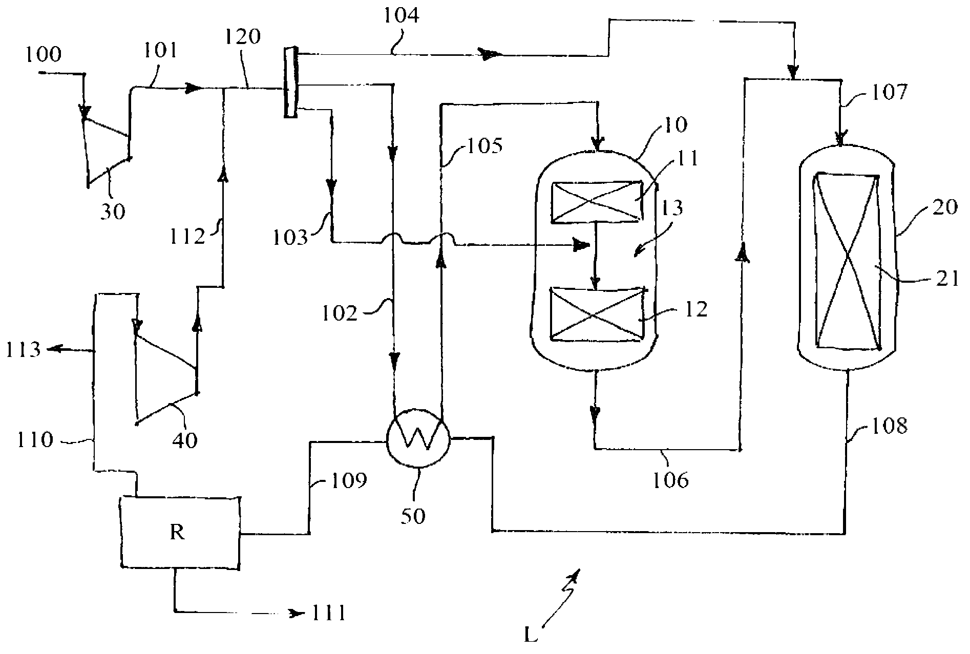 Process and plant for the production of methanol with isothermal catalytic beds