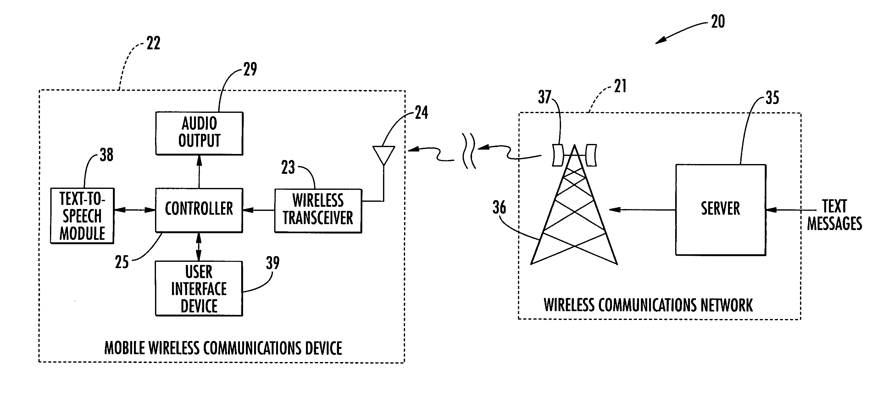 Communications system providing automatic text-to-speech conversion features and related methods