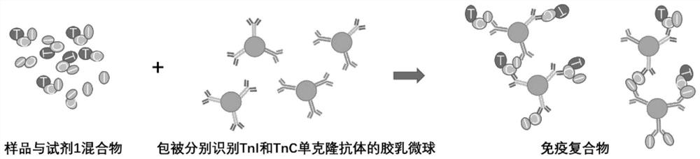 High-sensitivity specific troponin I latex turbidimetric detection kit adopting transmission-scattering integrated method