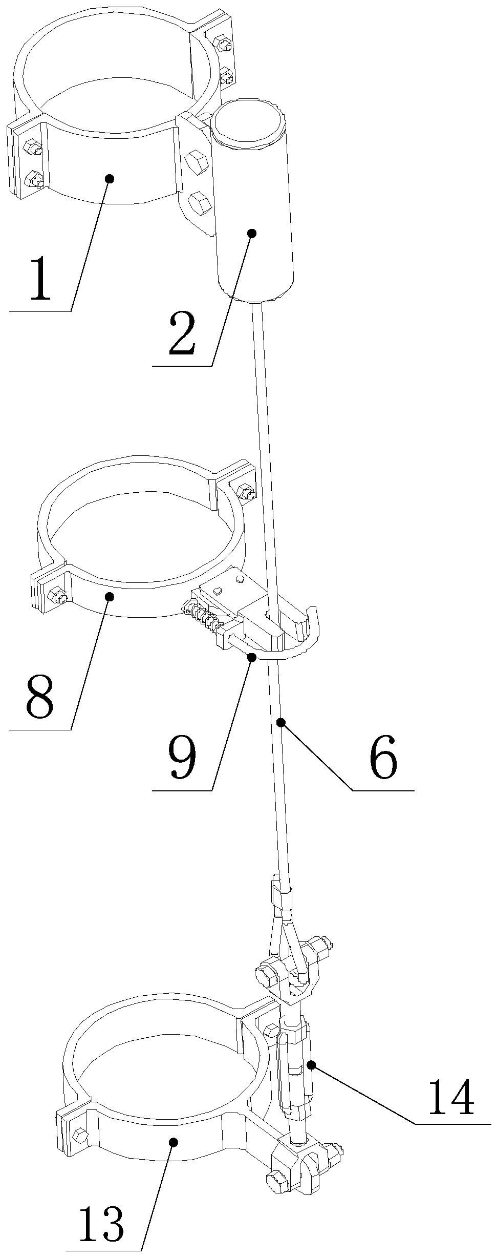 High-altitude operation safety cable guide assembly and high-altitude operation safety cable guide system using cable guide assembly