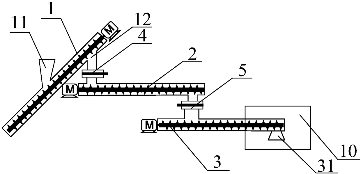 Spiral exhaust continuous feeding device and method for thermal cracking of waste tires