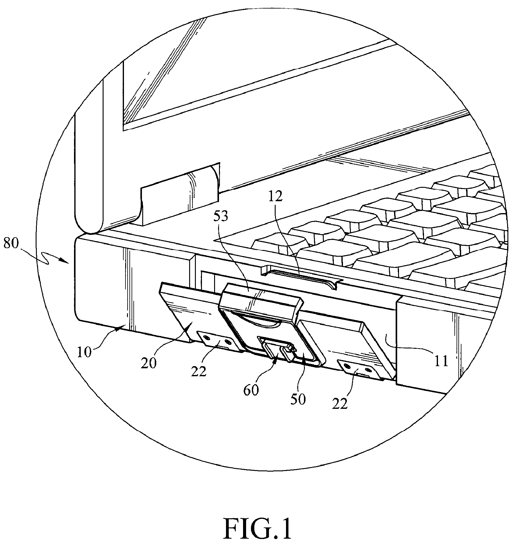 Lockable door assembly of an electronic device