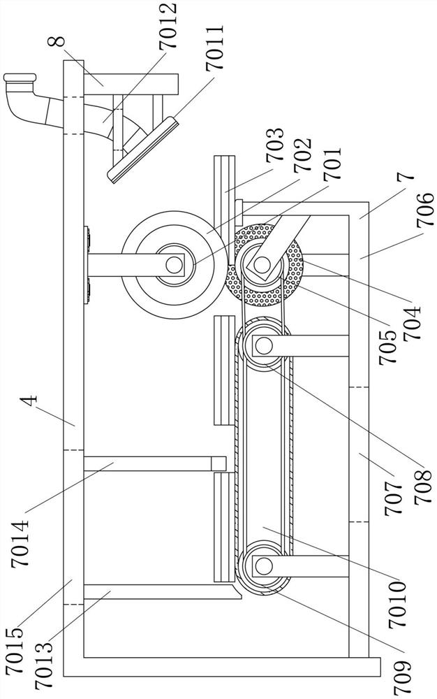 A tile dust-free recycling pretreatment device