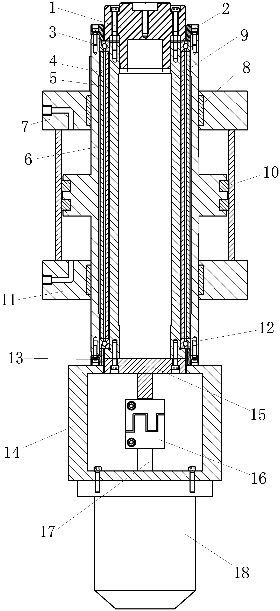 Axial load and rotary load loaded loading device