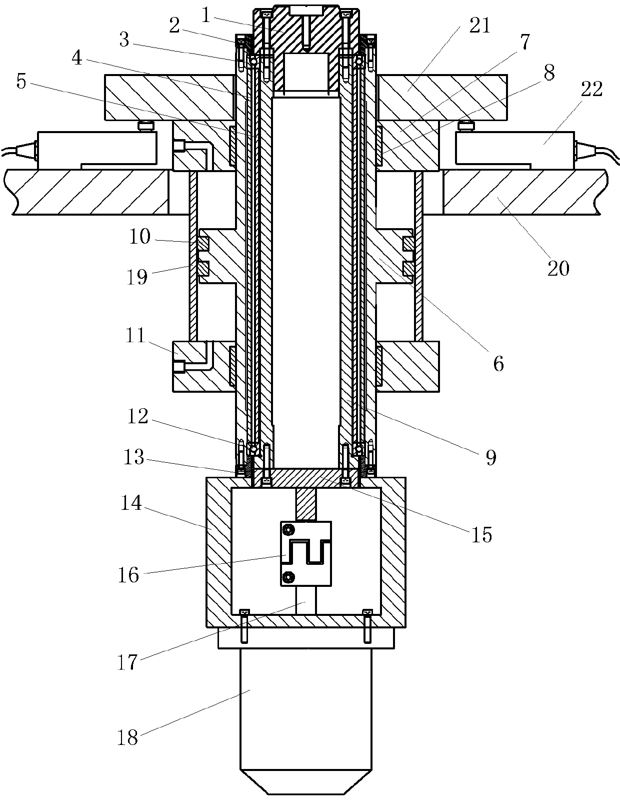 Axial load and rotary load loaded loading device