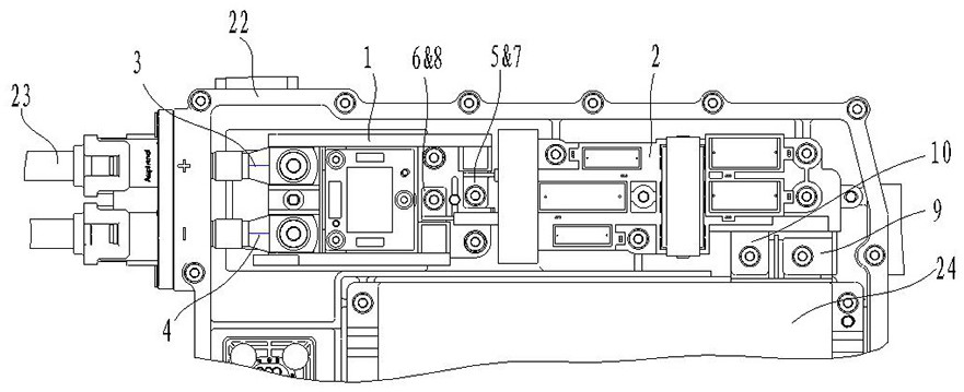 DC end multistage filtering structure, motor controller and vehicle