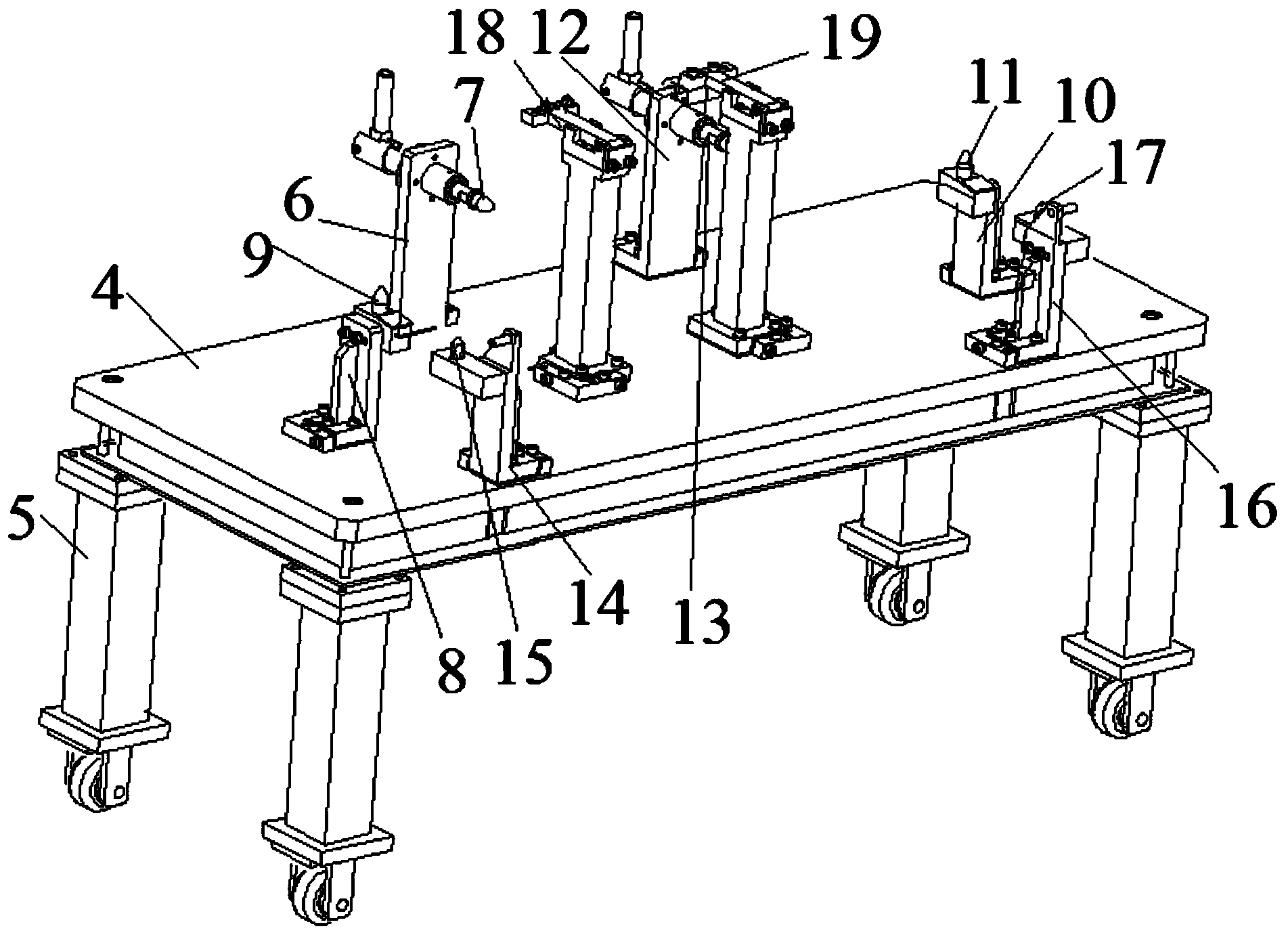 Front anti-collision beam assembly assembling tool for vehicle