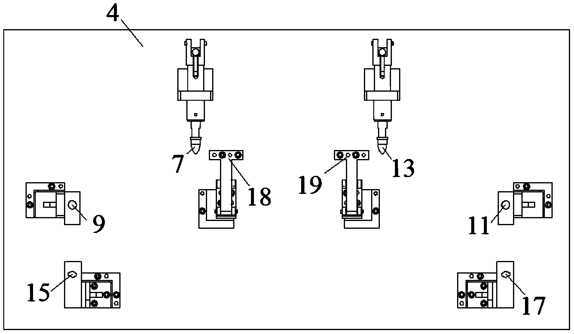 Front anti-collision beam assembly assembling tool for vehicle