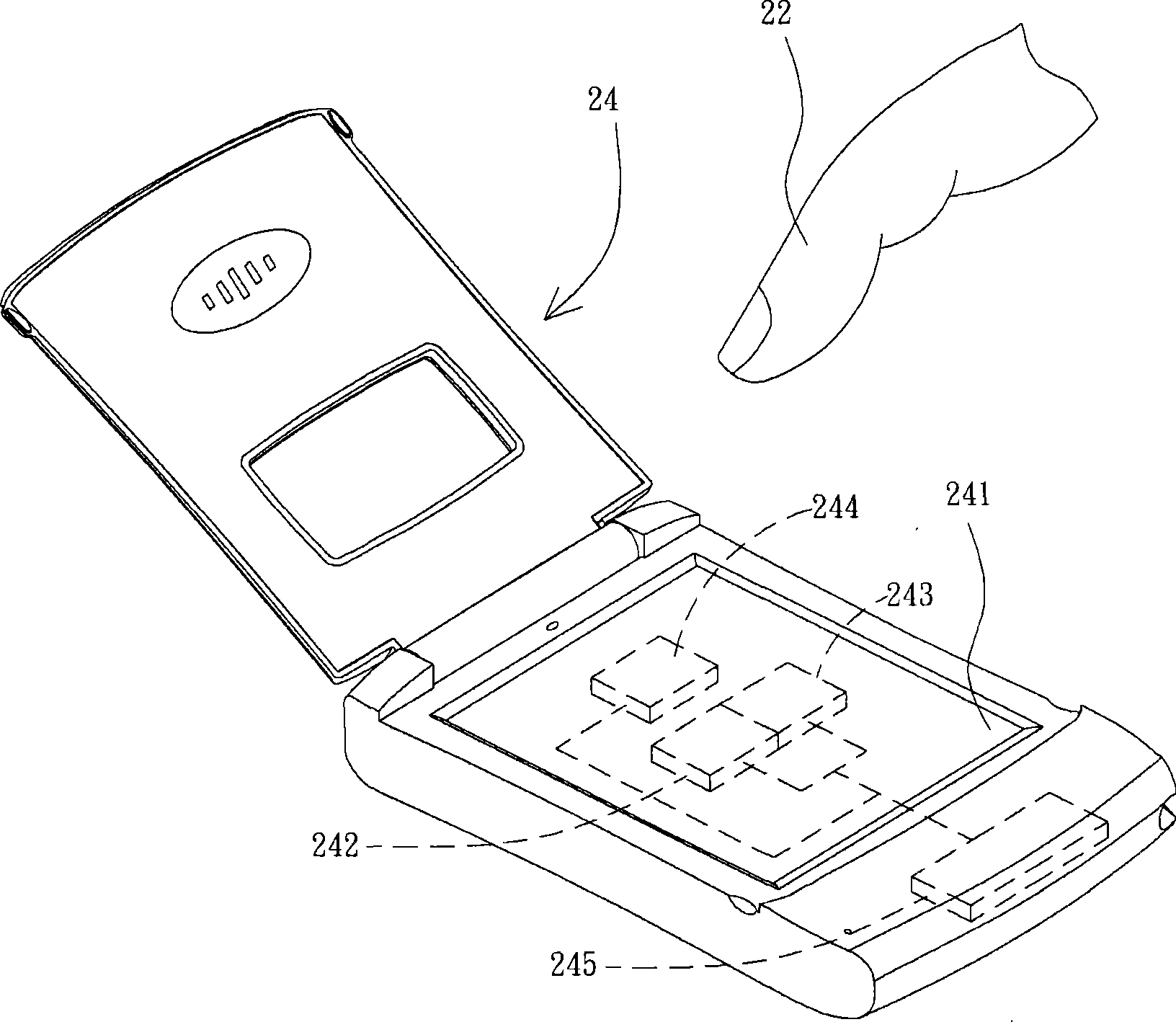 Portable electronic device and its non-contact control method