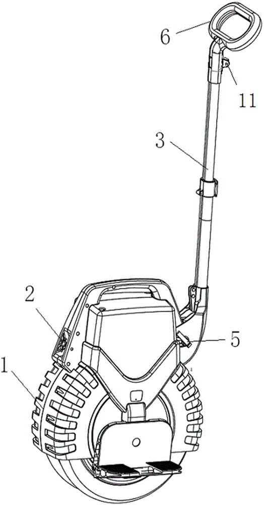 Electric unicycle with detachable handle