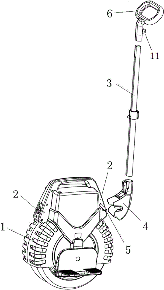 Electric unicycle with detachable handle