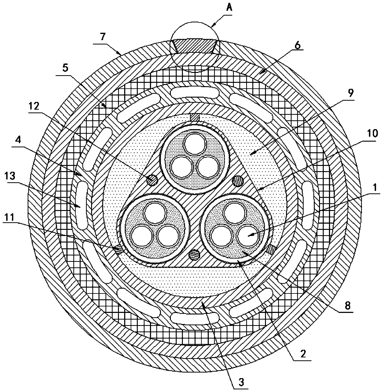 Ultra-low-temperature-resistant cable for railway vehicle