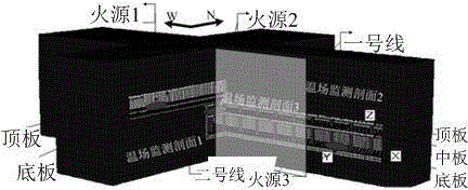 Method for determining temperature distribution of existing subway station concrete structure in fire disaster