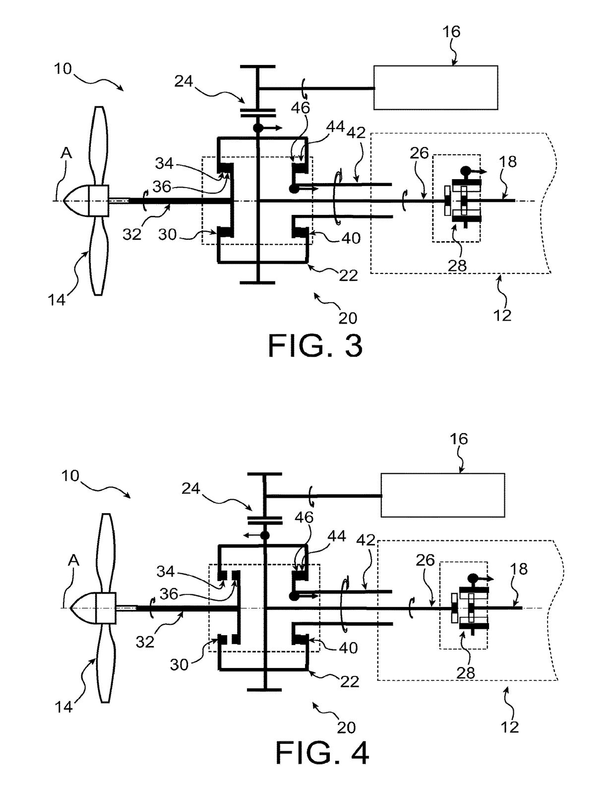 Propulsion unit with selective coupling means