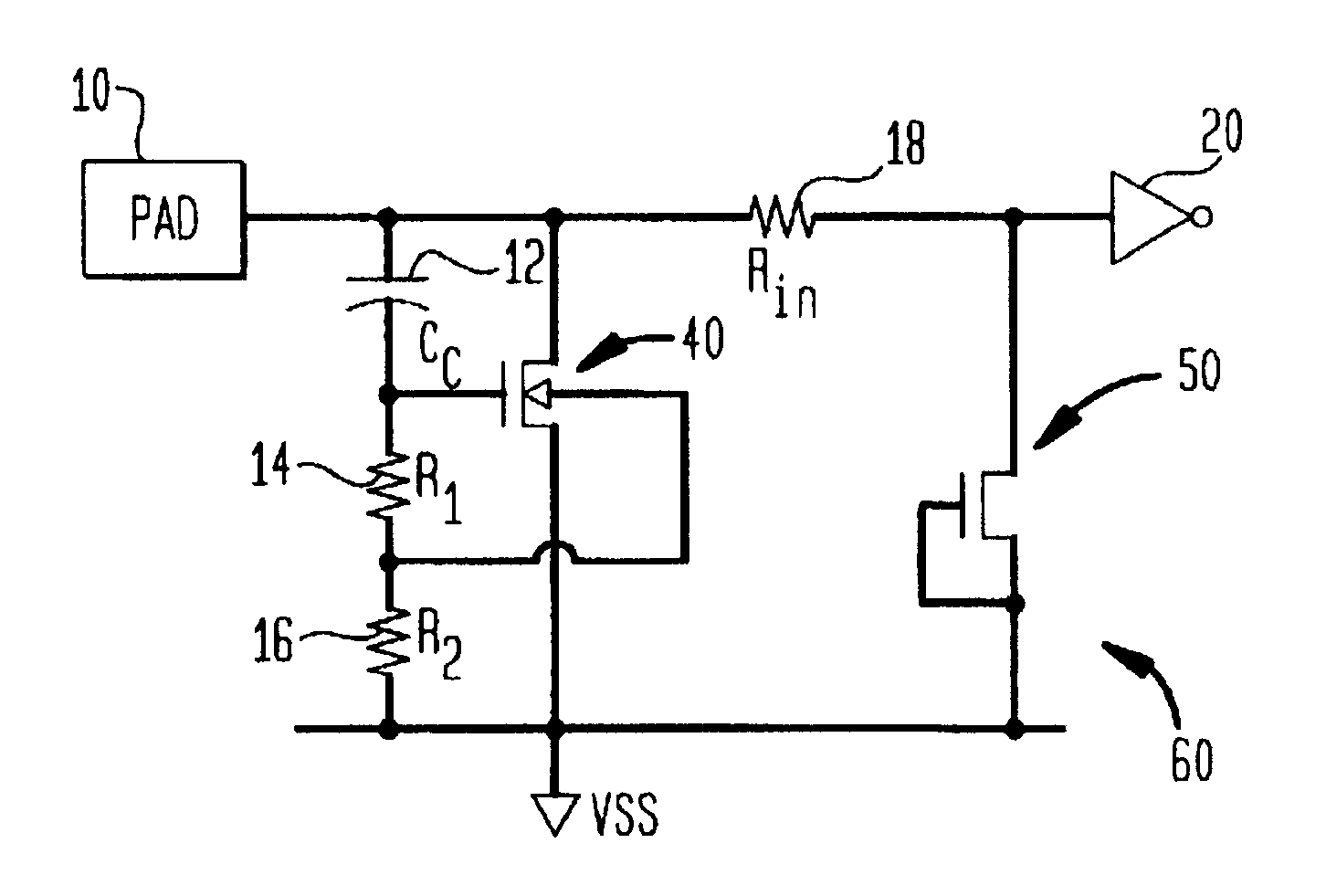 Dual-node capacitor coupled MOSFET for improving ESD performance