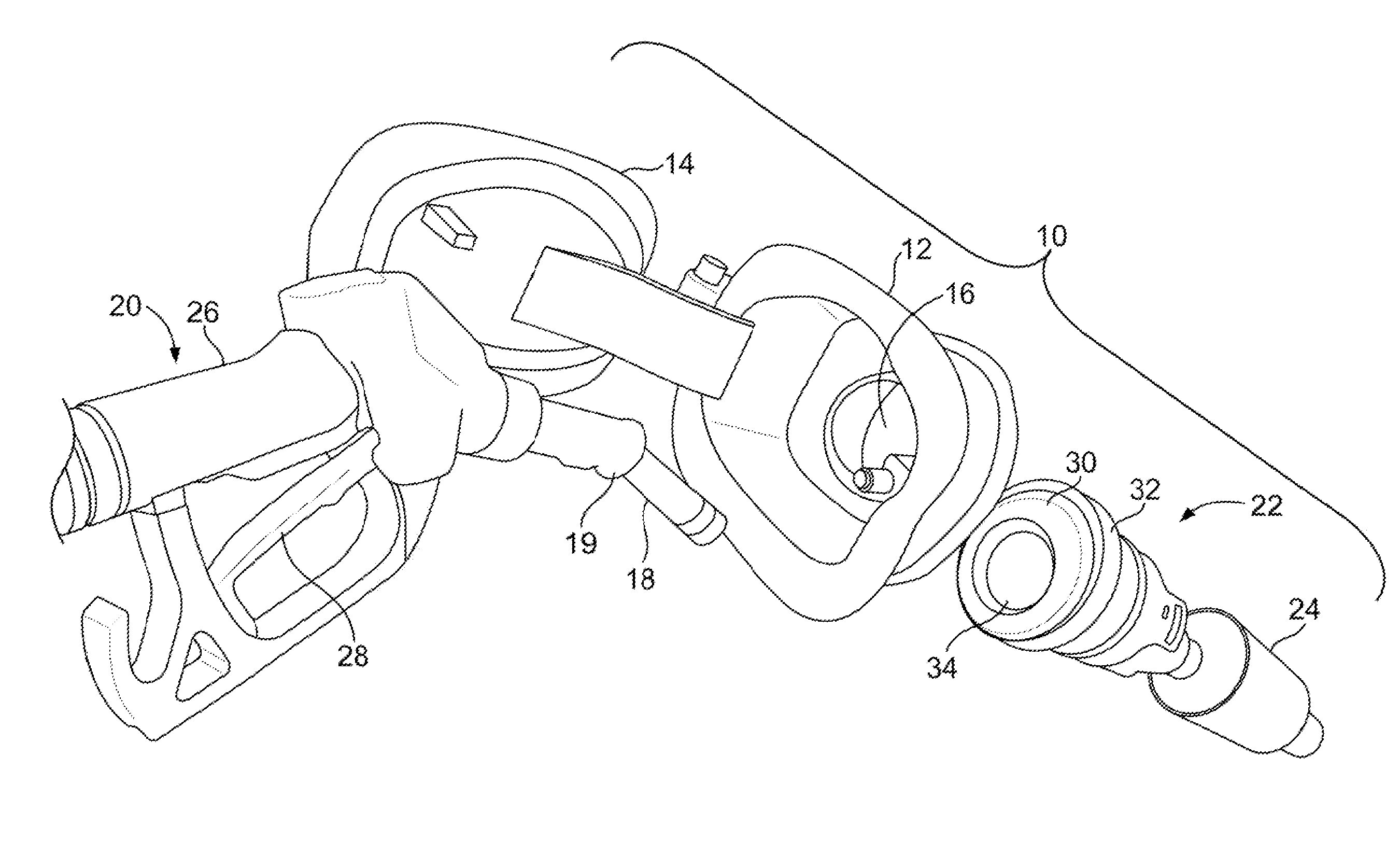 Draining fuel nozzle-receiving assembly