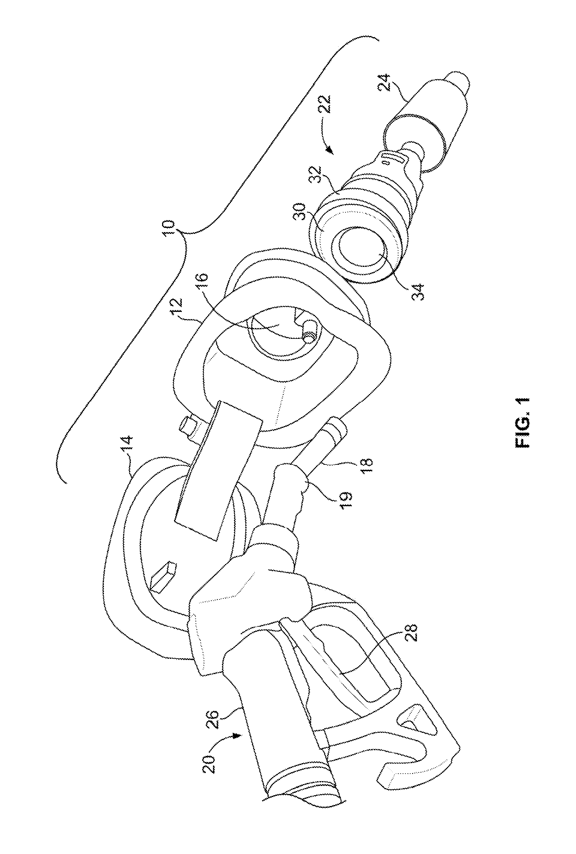 Draining fuel nozzle-receiving assembly