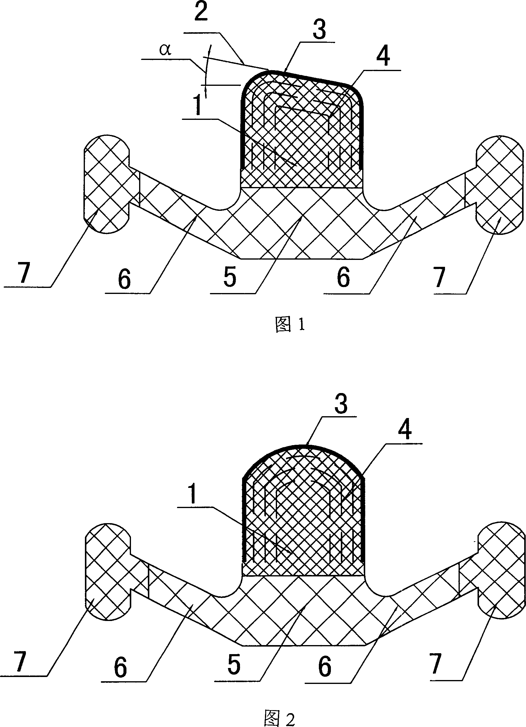 Double-wing single-head composite deformation water seal